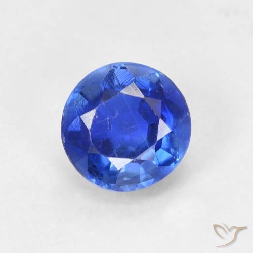 0.80ct Naturale Blu navy Cianite, Rotondo, VS
