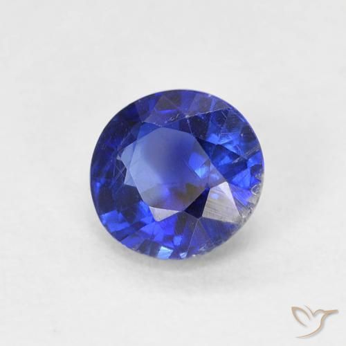 Cianite Blu navy naturale da 0.66 ct, Rotondo, VS