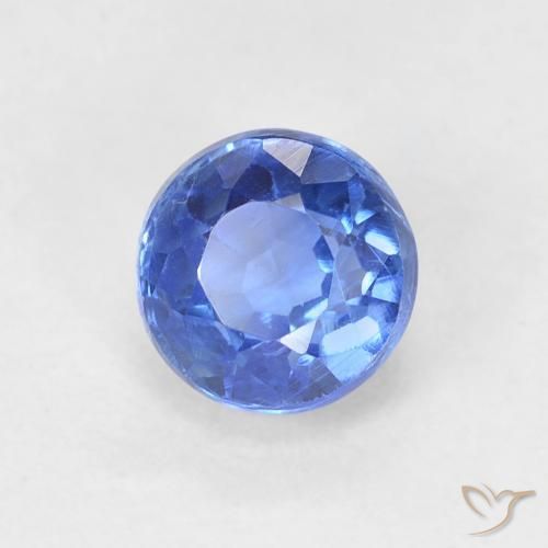 Cianite Blu scuro naturale da 0.91 ct, Rotondo, VS