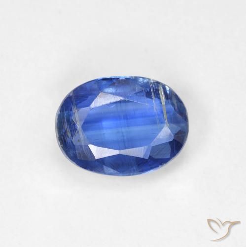 1.65ct Naturale Blu acceso Cianite, Ovale, SI