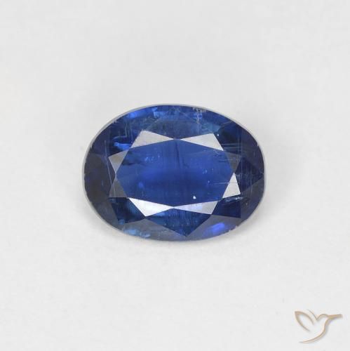 1.35ct Naturale Blu scuro Cianite, Ovale, SI
