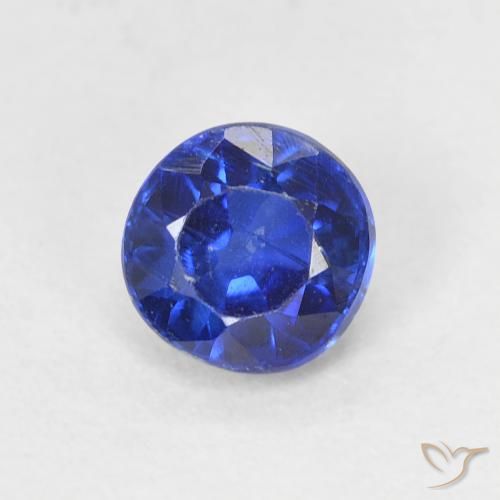 0.64ct Naturale Blu scuro Cianite, Rotondo, VS-SI