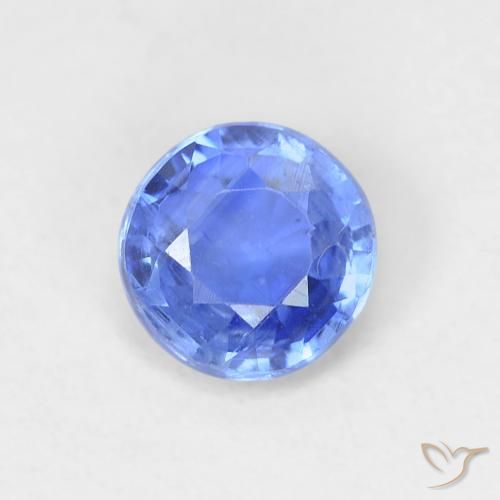 Cianite Blu navy chiaro naturale da 0.62 ct, Rotondo, VS-SI