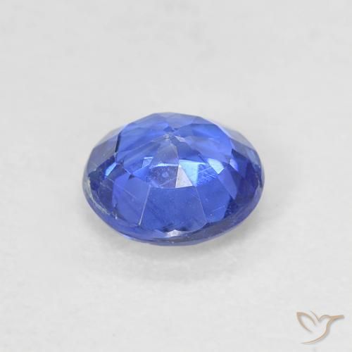 Cianite Blu navy chiaro naturale da 0.62 ct, Rotondo, VS-SI