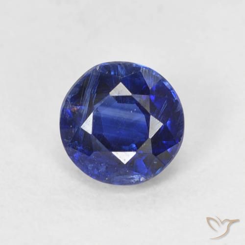0.76ct Naturale Blu scuro Cianite, Rotondo, VS-SI