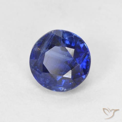 Cianite Blu scuro naturale da 0.76 ct, Rotondo, VS-SI