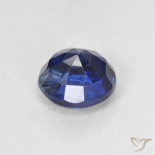 Cianite Blu scuro naturale da 0.76 ct, Rotondo, VS-SI