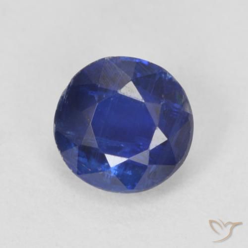 0.78ct Naturale Blu scuro Cianite, Rotondo, VS