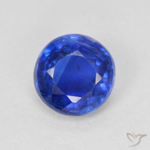 0.70ct Naturale Blu scuro Cianite, Rotondo, VS-SI