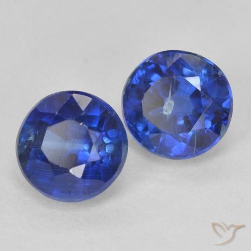 Gemme di Cianite Blu navy naturale da 1.59 ct, Rotondo, VS-SI