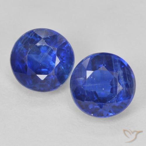 1.63ctw Naturale Blu scuro Cianite, Rotondo, VS-SI