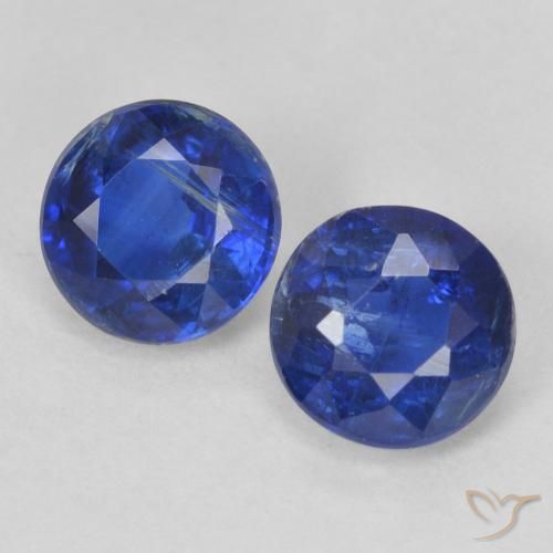 1.44ctw Naturale Blu scuro Cianite, Rotondo, VS-SI