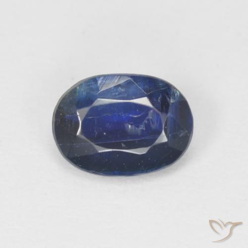 0.96ct Naturale Blu scuro Cianite, Ovale, SI