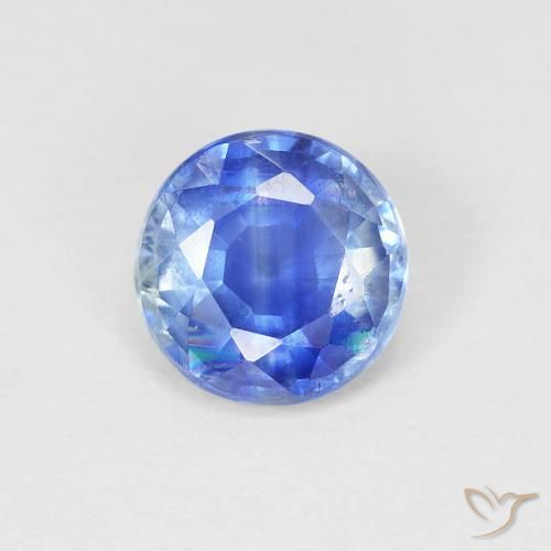 0.95ct Naturale Bambina blu Cianite, Rotondo, SI