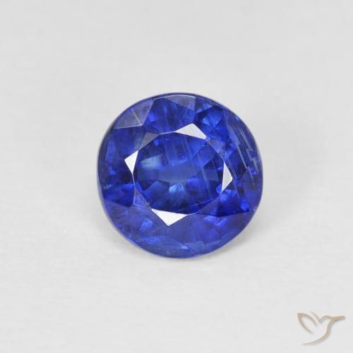 1.03ct Naturale Blu scuro Cianite, Rotondo, SI