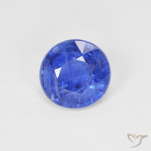 1.00ct Naturale Blu scuro Cianite, Rotondo, SI