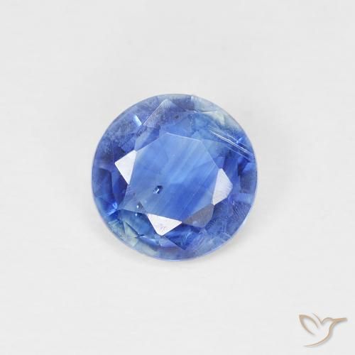 0.85ct Naturale Blu scuro medio Cianite, Rotondo, SI