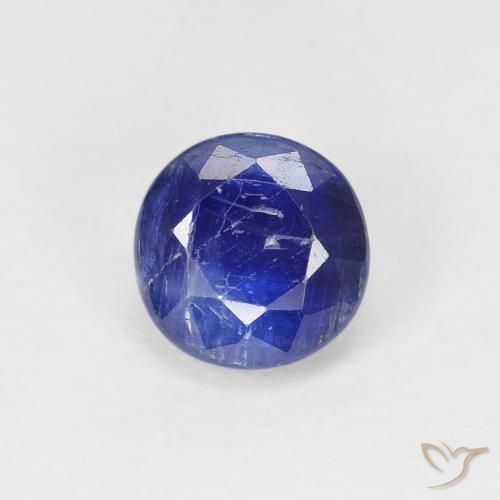 1.29ct Naturale Blu Navy Intenso Cianite, Rotondo, SI