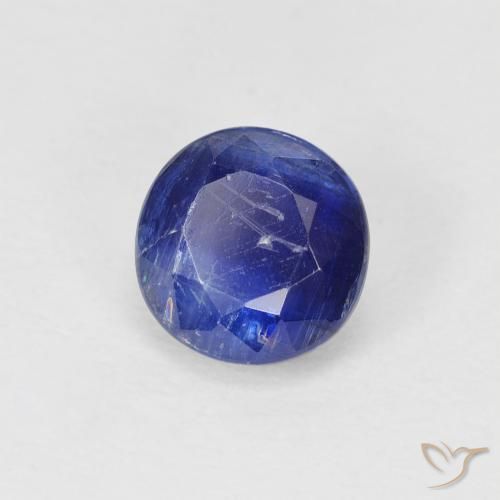Cianite Blu Navy Intenso naturale da 1.29 ct, Rotondo, SI