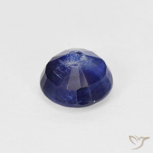 Cianite Blu Navy Intenso naturale da 1.29 ct, Rotondo, SI