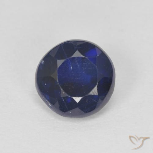 1.03ct Naturale Blu scuro Cianite, Rotondo, SI