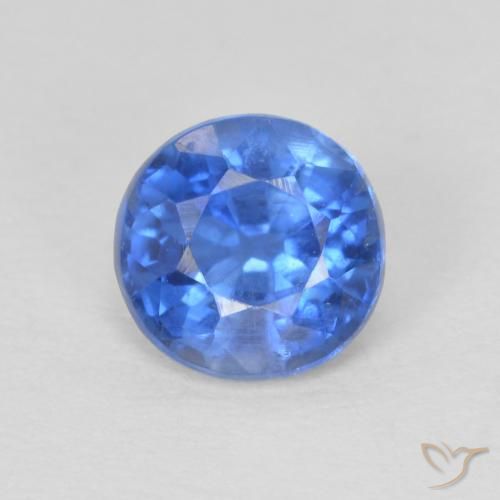 1.09ct Naturale Blu acceso Cianite, Rotondo, SI