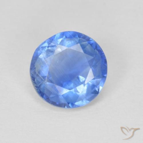 0.95ct Naturale Blu navy chiaro Cianite, Rotondo, SI