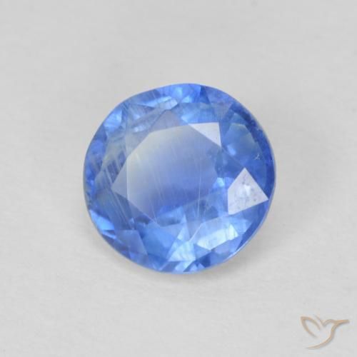 Cianite Blu navy chiaro naturale da 0.95 ct, Rotondo, SI