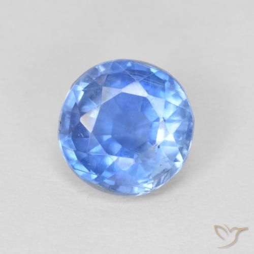 1.01ct Naturale Blu Navy brillante Cianite, Rotondo, SI