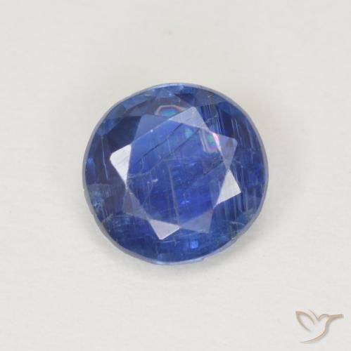 0.88ct Naturale Blu scuro Cianite, Rotondo, SI, Photo A