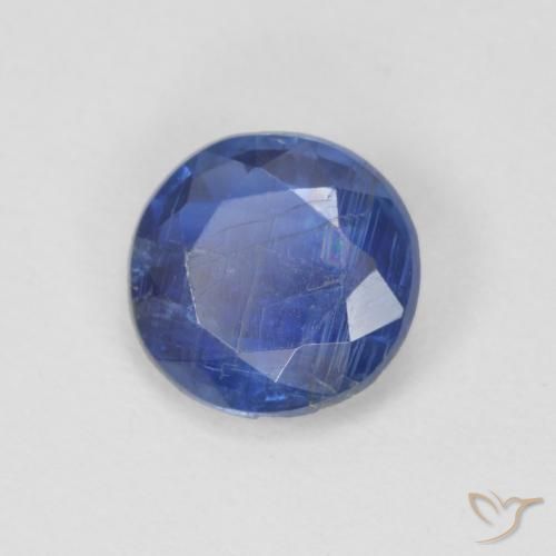 Cianite Blu scuro naturale da 0.88 ct, Rotondo, SI