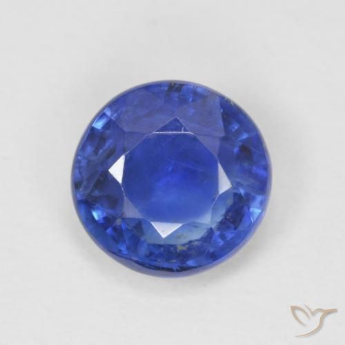 0.99ct Naturale Blu scuro Cianite, Rotondo, SI
