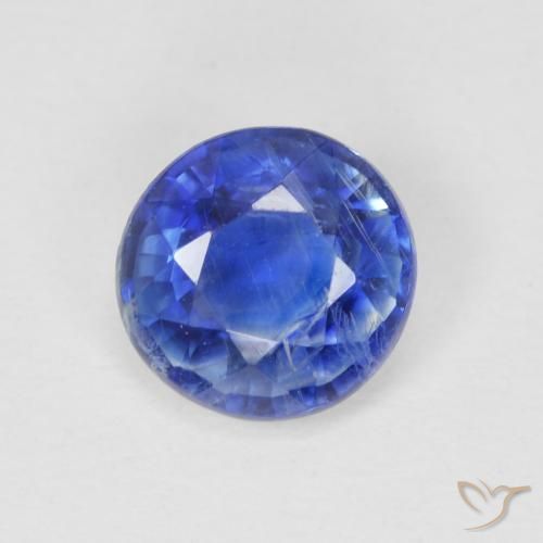 0.85ct Naturale Blu scuro Cianite, Rotondo, SI