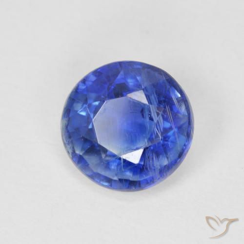 Cianite Blu scuro naturale da 0.85 ct, Rotondo, SI