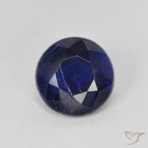 0.97ct Naturale Blu scuro Cianite, Rotondo, SI