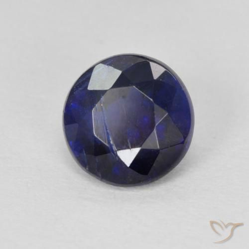 Cianite Blu scuro naturale da 0.97 ct, Rotondo, SI