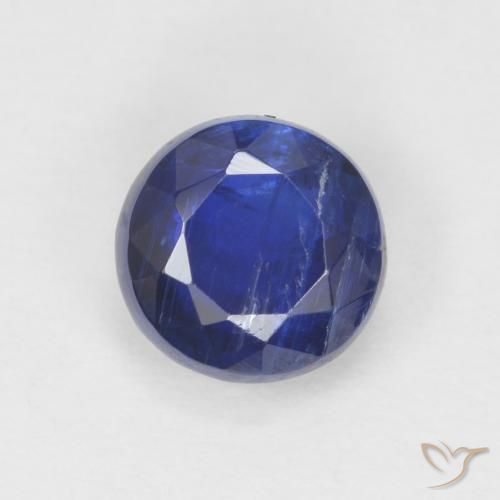 1.24ct Naturale Blu scuro Cianite, Rotondo, SI