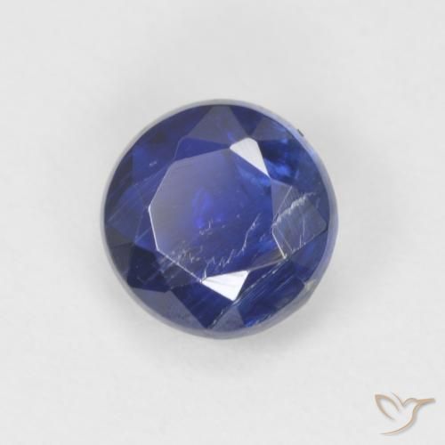 Cianite Blu scuro naturale da 1.24 ct, Rotondo, SI