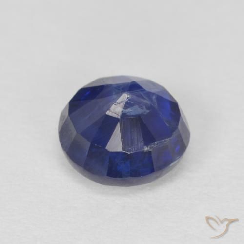 Cianite Blu scuro naturale da 1.24 ct, Rotondo, SI