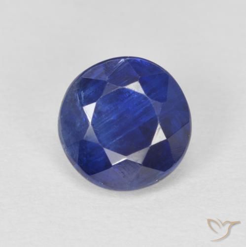 1.22ct Naturale Blu scuro Cianite, Rotondo, SI