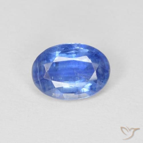 0.87ct Naturale Blu navy chiaro Cianite, Ovale, SI