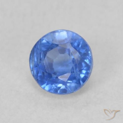 Cianite Blu navy chiaro naturale da 0.33 ct, Rotondo, VS-SI