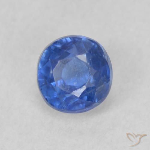 Cianite Blu navy naturale da 0.38 ct, Rotondo, VS-SI