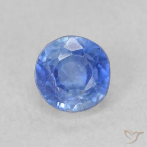 0.33ct Naturale Blu navy chiaro Cianite, Rotondo, VS