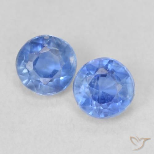Gemme di Cianite Blu navy chiaro naturale da 0.60 ct, Rotondo, VS-SI