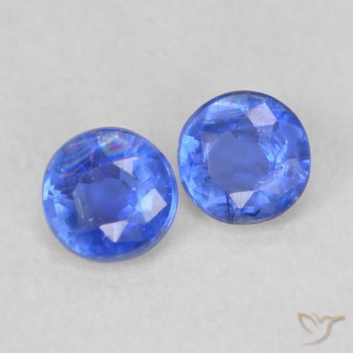 Gemme di Cianite Blu navy naturale da 0.48 ct, Rotondo, VS-SI