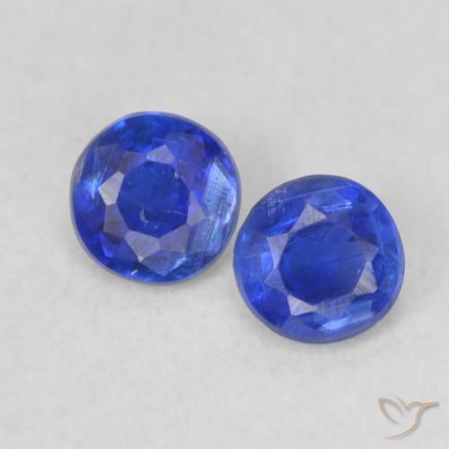 0.48ctw Naturale Blu scuro Cianite, Rotondo, VS-SI