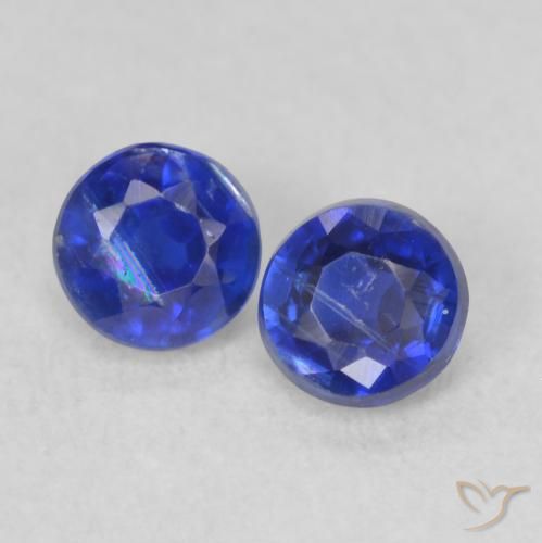 0.56ctw Naturale Blu scuro Cianite, Rotondo, VS-SI