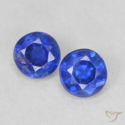 0.47ctw Naturale Blu navy Cianite, Rotondo, VS-SI