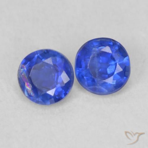 Gemme di Cianite Blu navy naturale da 0.47 ct, Rotondo, VS-SI